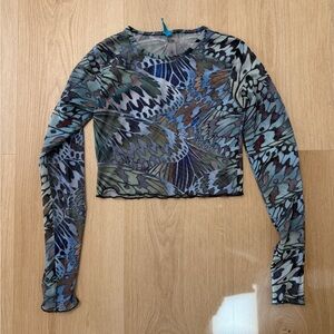 Jaded London Sheer Butterfly Long Sleeve